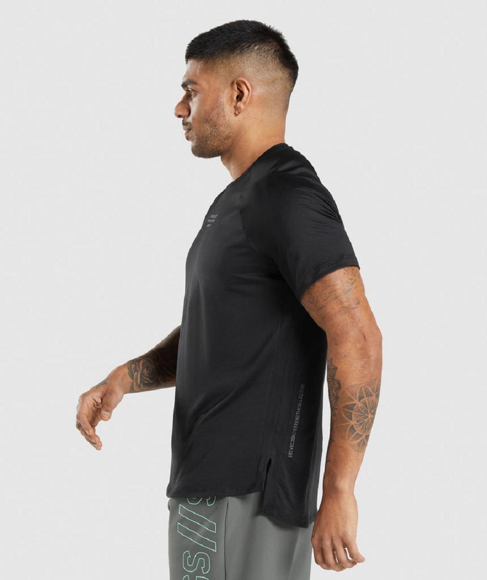 Gymshark Gymshark//Steve Cook Muške T Shirts Crne | HR 2362AHK